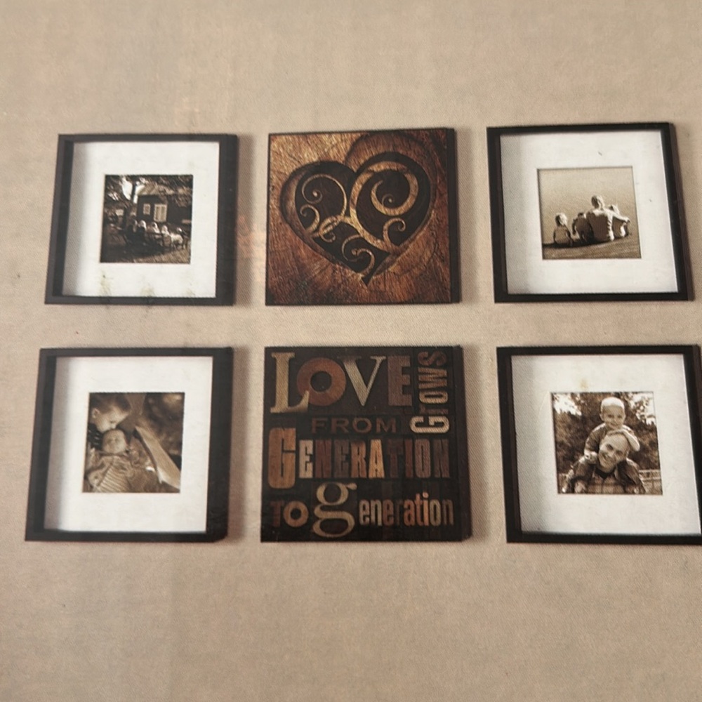 Set of 6 Black and White Framed Wall Art